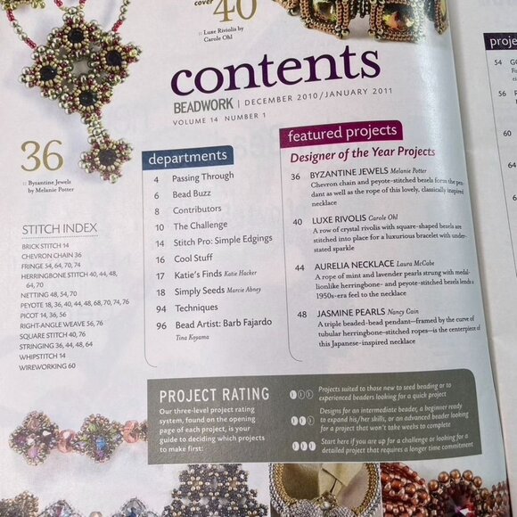 Beadwork Magazine Jewelry Crafting Book u Dec 2010 Jan 2011 Vol 14 No 1 - Picture 4 of 8